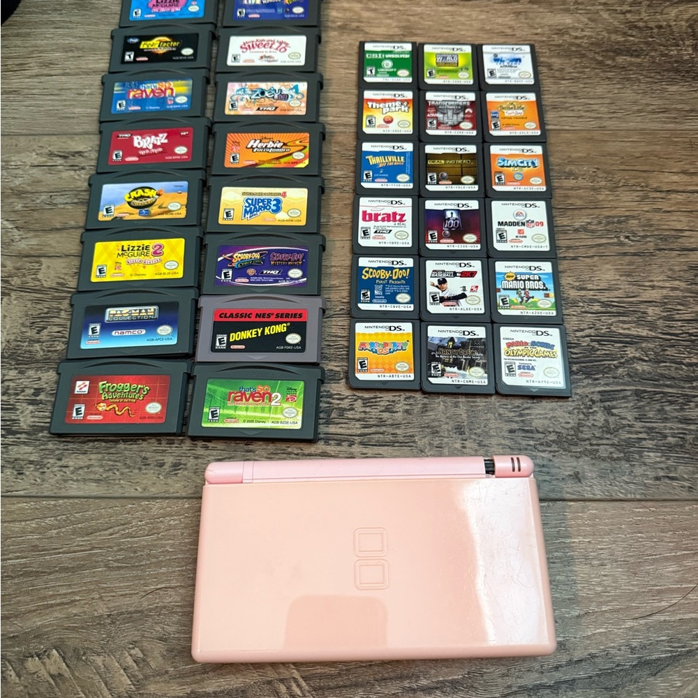 Nintendo Pink Console with Game Collection